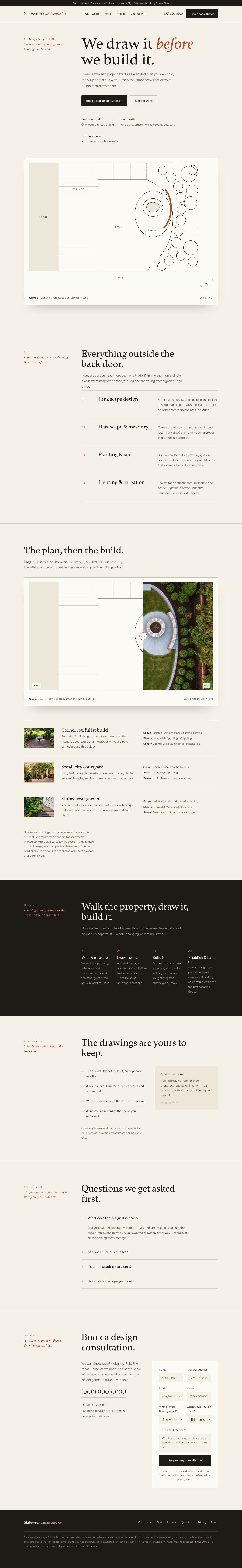Full Slatewren Landscape Co. website